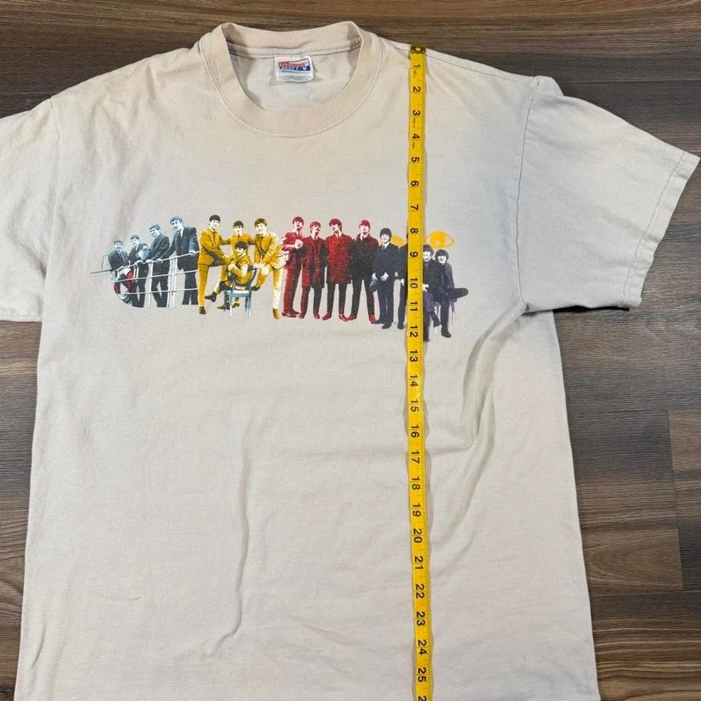 2000's The Beatles Abbey Road Cotton T-Shirt with graphic of figures in a row